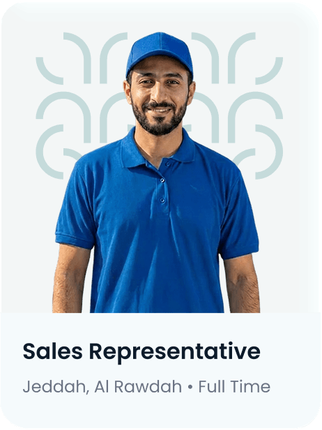 Sales representative job card
