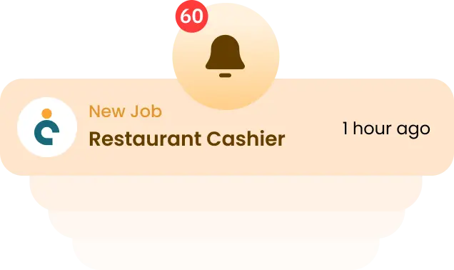 New restaurant cashier job notification